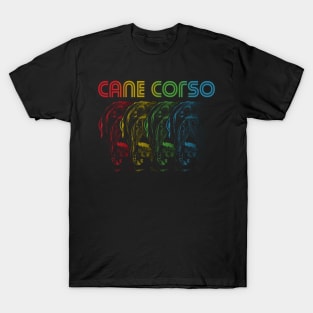 Cool Retro Groovy Cane Corso Dog T-Shirt